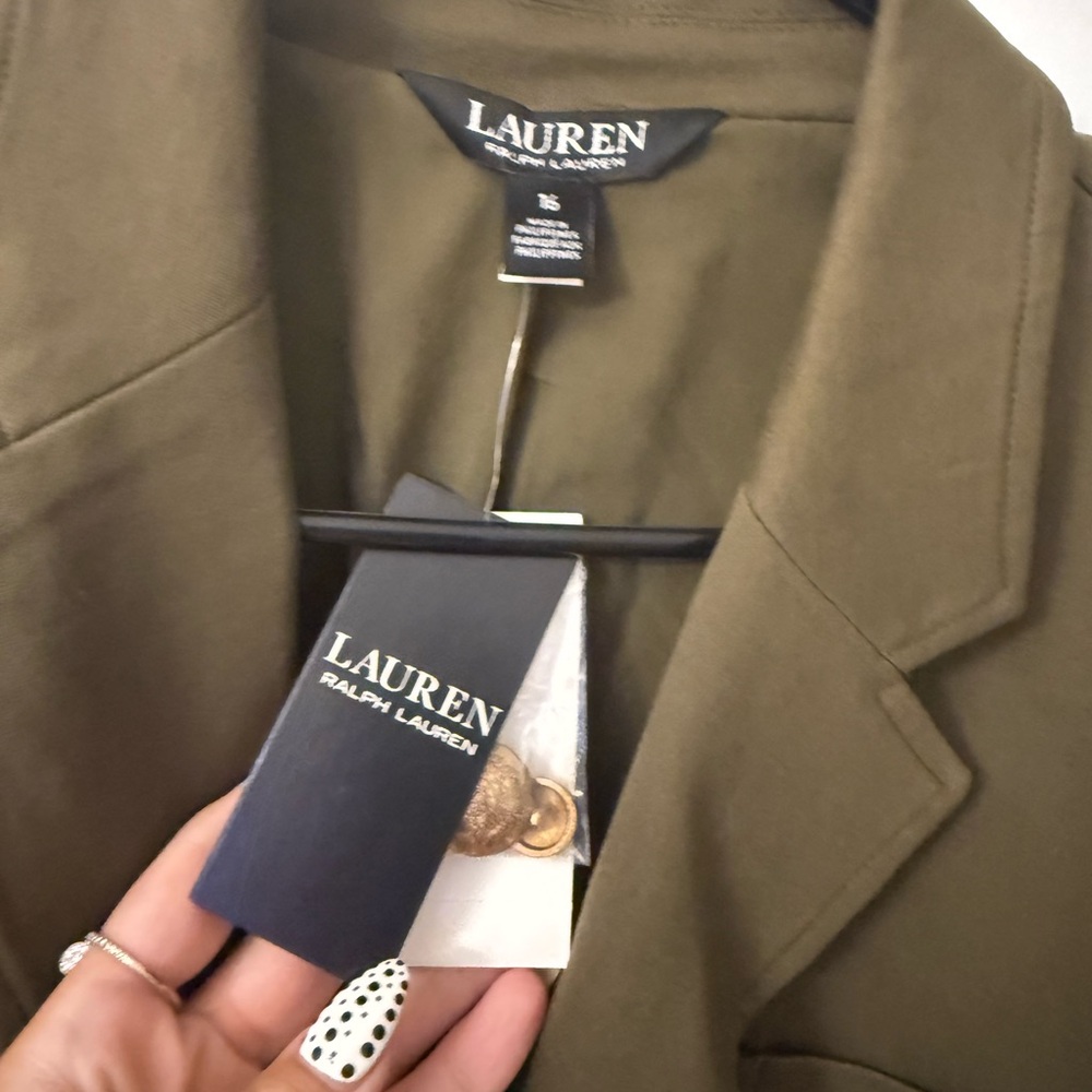Ralph Lauren Olive Green Crest Patch Blazer - Picture 2 of 4
